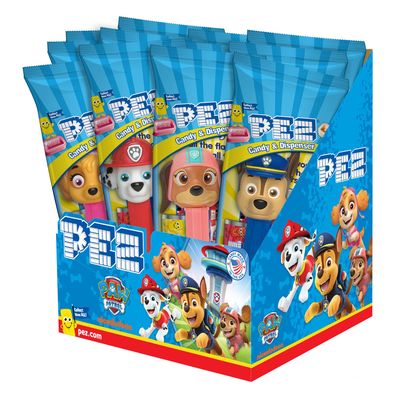 PEZ Candy Paw Patrol Dispensers (Individually Wrapped Candy Dispensers each with Two Candy Refills)12 Count, Assorted Fruit