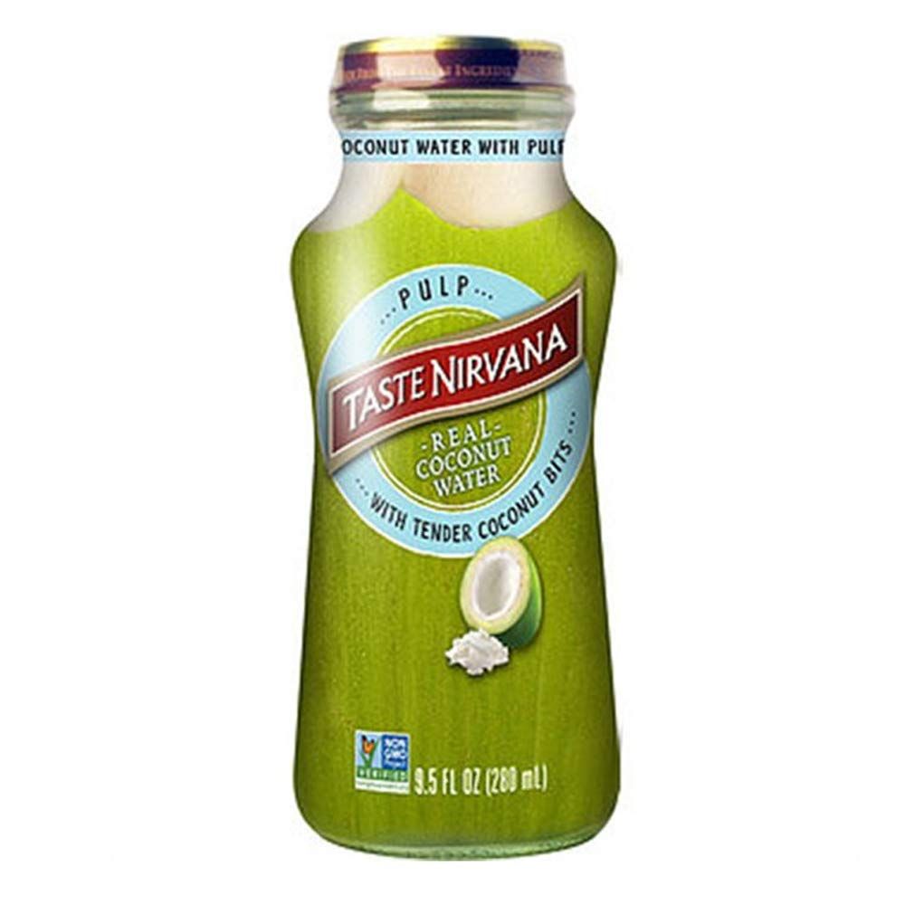 Taste Nirvana Real Coconut Water, Coco Pulp with Tender Coconut Bits, 9.5 Oz, Pack of 12