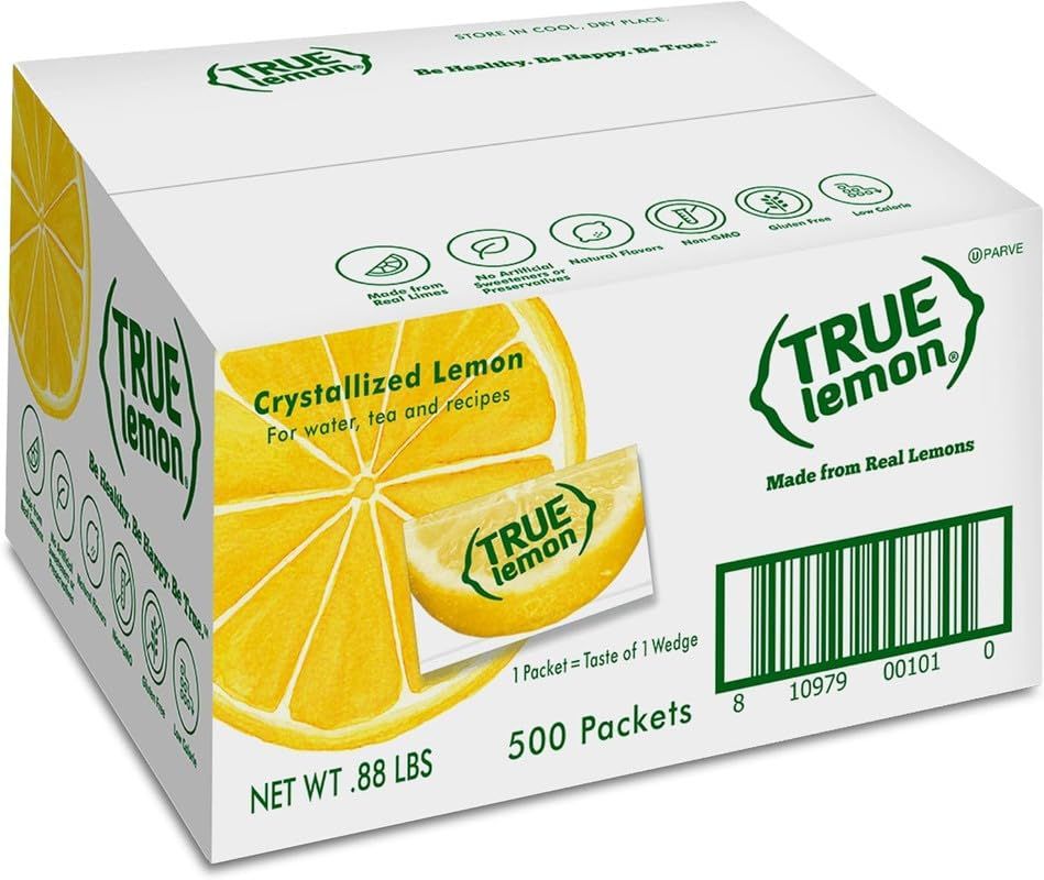 True Lemon Bulk Pack - 500 Count with 5 True Lemon Sticks Variety Lemonades - Enjoy Refreshing Citrus Flavors in Every Sip
