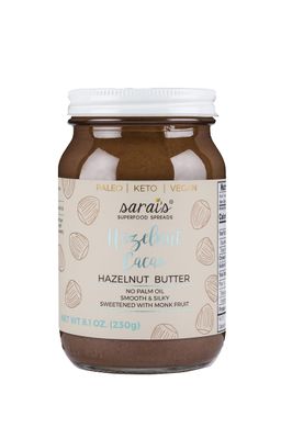 Sarais Hazelnut Cacao Nut Butter, Silky Smooth, Paleo, Vegan, Gluten Free, Kosher, 8.11 Ounce (English Version)