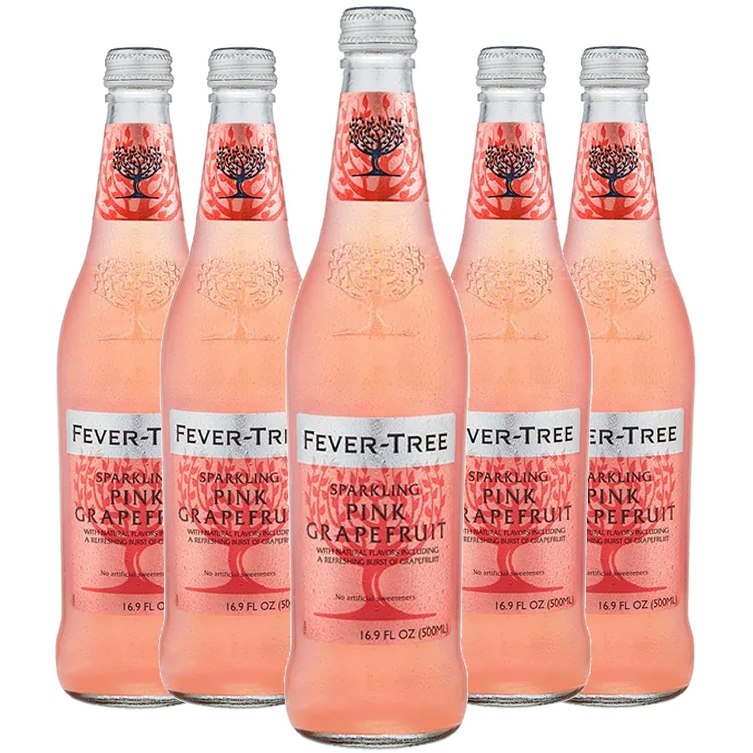 Fever Tree Sparkling Pink Grapefruit Soda - Premium Quality Mixer and Soda - Refreshing Beverage for Cocktails &amp; Mocktails 500ml Bottle