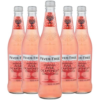 Fever Tree Sparkling Pink Grapefruit Soda - Premium Quality Mixer and Soda - Refreshing Beverage for Cocktails &amp; Mocktails 500ml Bottle