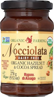 Rigoni Di Asiago Nocciolata DAIRY FREE Organic Hazelnut &amp; Cocoa Spread, 9.52 Ounce Jar (Hazelnut Cocoa, 2 Pack)