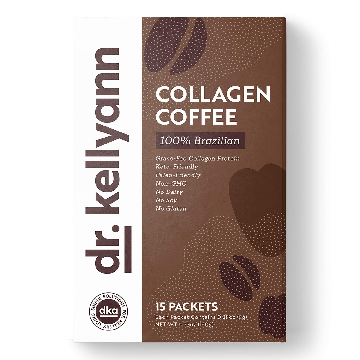 Dr. Kellyann Grass-Fed Collagen Instant Coffee (15 Packets) - Keto &amp; Paleo Friendly - Sugar free, Dairy free, Grain Free - Brazilian Collagen Coffee-to-Go
