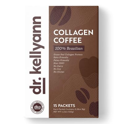 Dr. Kellyann Grass-Fed Collagen Instant Coffee (15 Packets) - Keto &amp; Paleo Friendly - Sugar free, Dairy free, Grain Free - Brazilian Collagen Coffee-to-Go