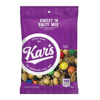 Kars Nuts Sweet N Salty Trail Mix - 3.5 oz Individual Snack Packs, Bulk Pack of 42 - Snacks for Adults and Kids