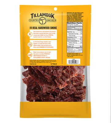 Tillamook Country Smoker Keto Friendly Zero Sugar Beef Jerky, Original, 6.5 Ounce
