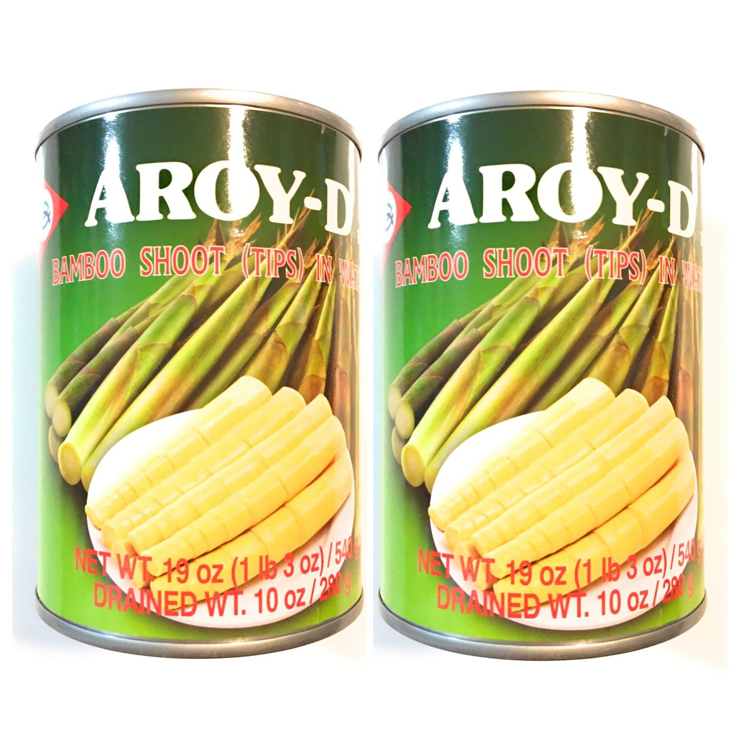 Aroy-D Bamboo Shoot (Tips) In Water 19 Oz(2 Cans)