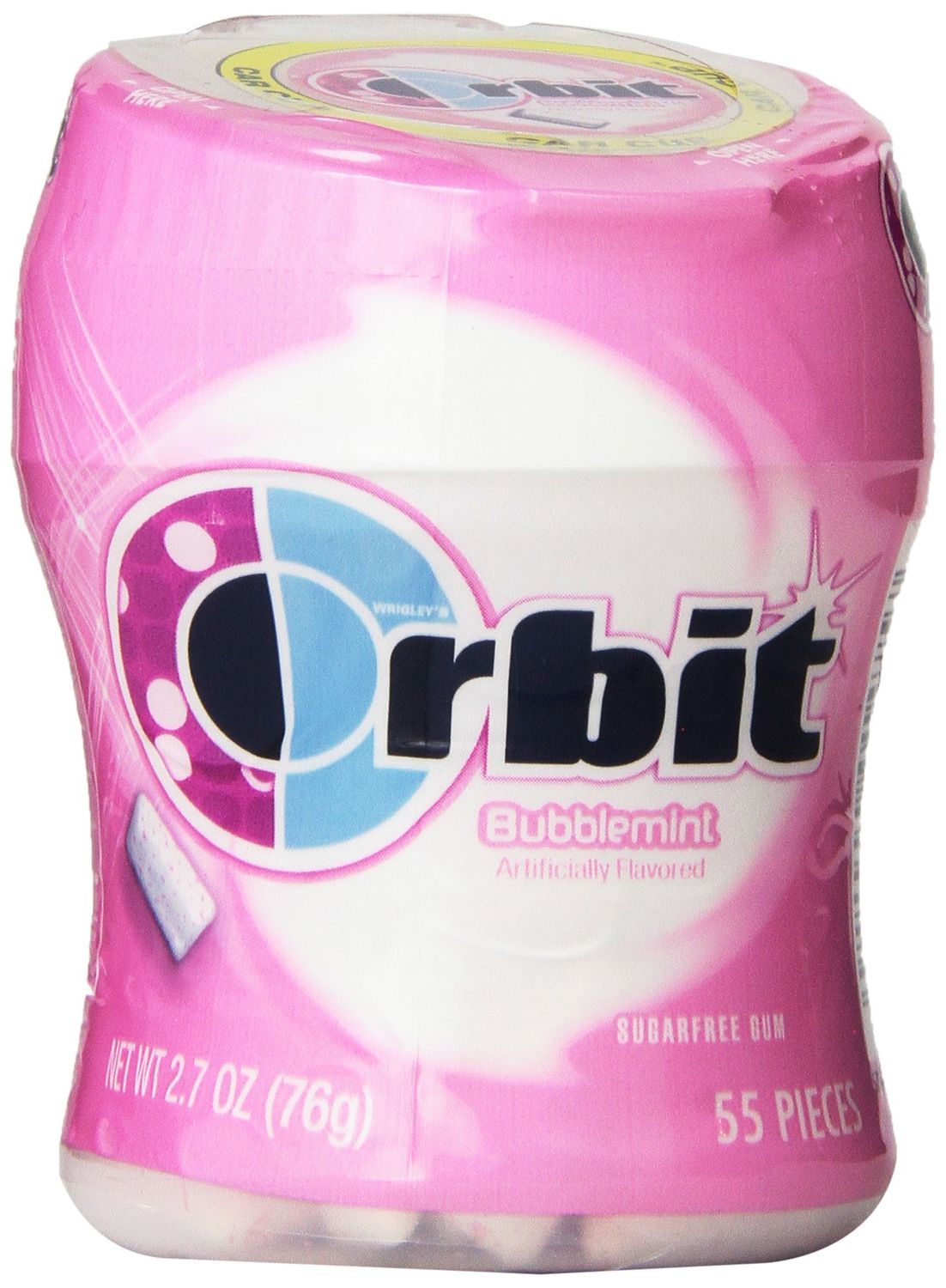 Orbit Bubble Gum Cups, Bubble Mint, 55 pieces bottle, 2.7 Ounce (Pack of 6)