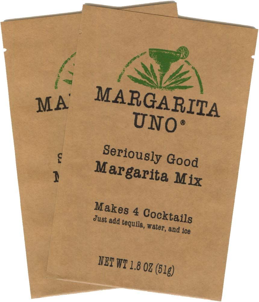 Margarita Uno Premium Margarita Mix Powder - 2 Pack - Just Add Tequila, Water, and Ice - No Artificial Sweeteners, Flavors, Colors, or Preservatives, Non-GMO - (4 Drinks per Packet, 8 Drinks Total)
