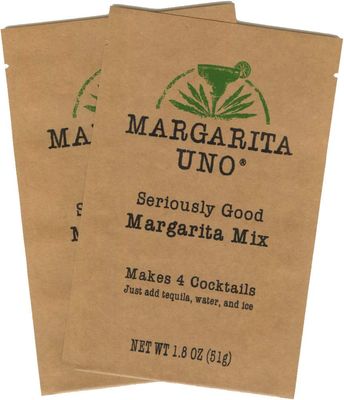 Margarita Uno Premium Margarita Mix Powder - 2 Pack - Just Add Tequila, Water, and Ice - No Artificial Sweeteners, Flavors, Colors, or Preservatives, Non-GMO - (4 Drinks per Packet, 8 Drinks Total)