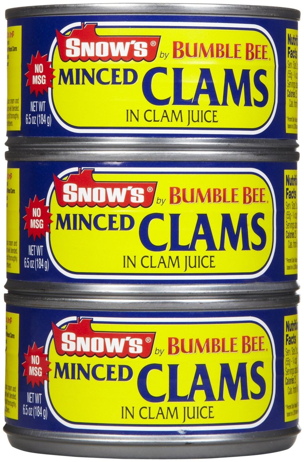 Snow&#39;s Minced Clams in Clam Juice, 6.5 oz, 3 pk