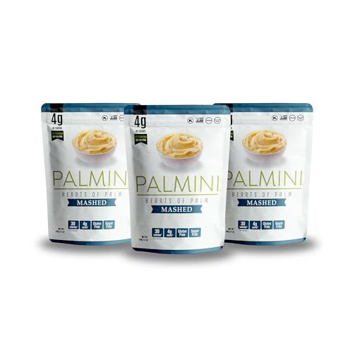 Palmini Mashed | Low-Carb, Low-Calorie Hearts of Palm Mash | Keto, Gluten Free, Vegan, and Non-GMO | As seen on Shark Tank | (12 Ounce Pouch - Pack of 3)