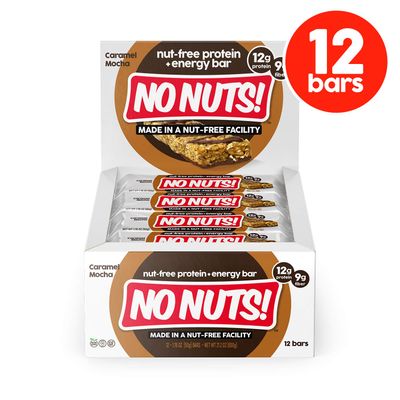 No Nuts! 100% Nut Free Dairy Free Vegan Protein Bars, Chocolate Caramel Mocha 12-Pack, Organic, Kosher, Egg-Free, Non-Gmo & Dairy-Free Protein Bars