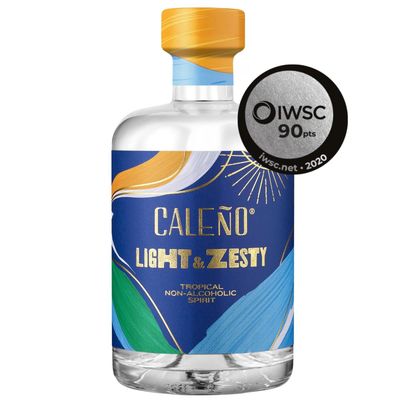 Caleo Light &amp; Zesty Tropical Non-Alcoholic Gin Alternative | Award-Winning Alcohol Free Non-Alcoholic Spirit | Expertly Distilled with a Mix of 10 Botanicals | 17 Fl Oz (500ml)