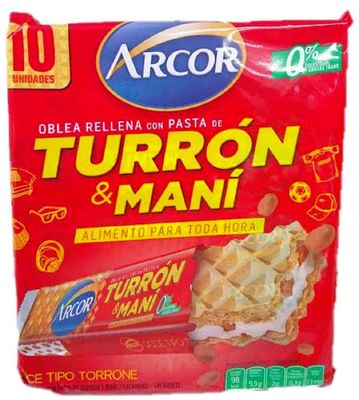 Arcor Turron &amp; Mani 10 Wafers!