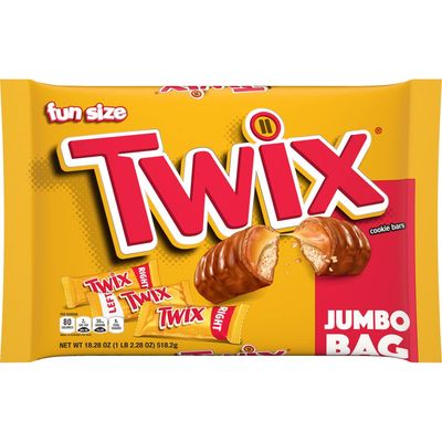 TWIX Fun Size Caramel Cookie Chocolate Candy Bars - 18.28 oz Bulk Candy Jumbo Bag