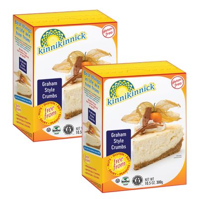 Kinnikinnick - Graham Style Crumbs - Gluten Free, Allergy Friendly Vegan Graham Cracker Crumbs - 10.5 oz. Boxes - 2 Pack