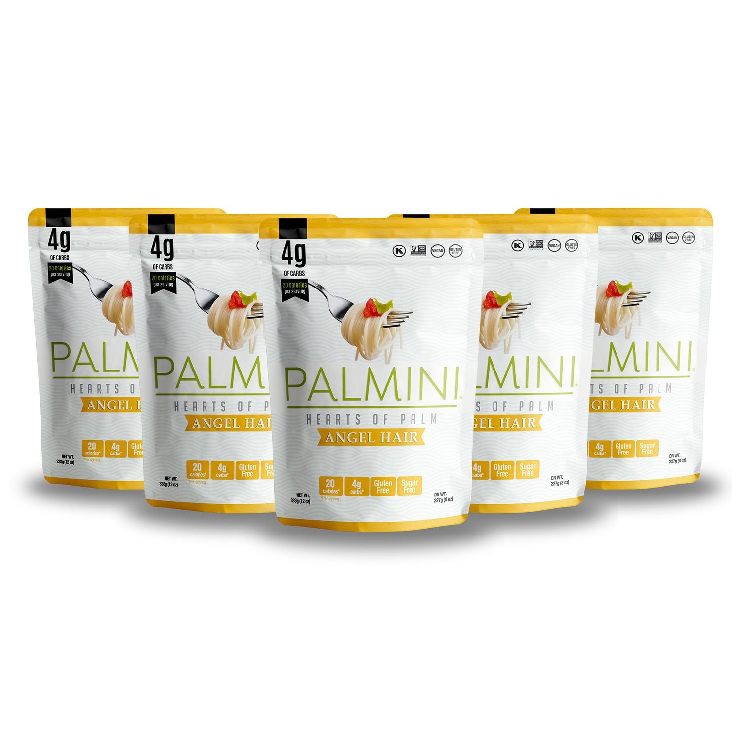 Palmini Angel Hair Pasta | Low-Carb Pasta, Low-Calorie Hearts of Palm Pasta | Keto Pasta, Gluten Free, Vegan, Non-GMO, Plant Based Pasta, Healthy Noodles | Seen on Shark Tank |(12 Ounce - Pack of 6)