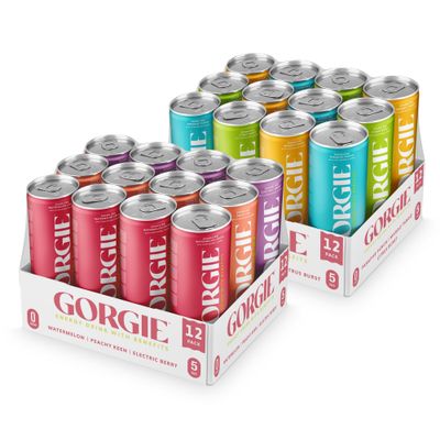 GORGIE All Star Bundle - Tropical Variety - Original Variety Bundle, Sugar-Free Natural Energy Drink Sparkling, Healthy Energy Drinks - Green Tea, Biotin, B Vitamins, Vegan, &amp; Low Calorie (2 Packs of