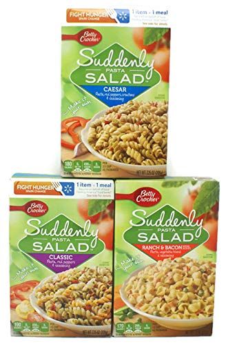 Variety Pack - Betty Crocker Suddenly Pasta Salad (7.25 Oz) - Caesar, Ranch &amp; Bacon, Classic