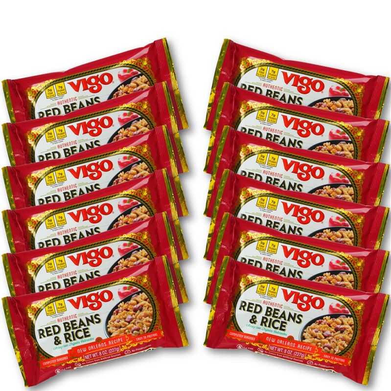 Vigo Authentic Red Beans &amp; Rice, Low Fat, 8oz (Red Beans &amp; Rice, Pack of 12)