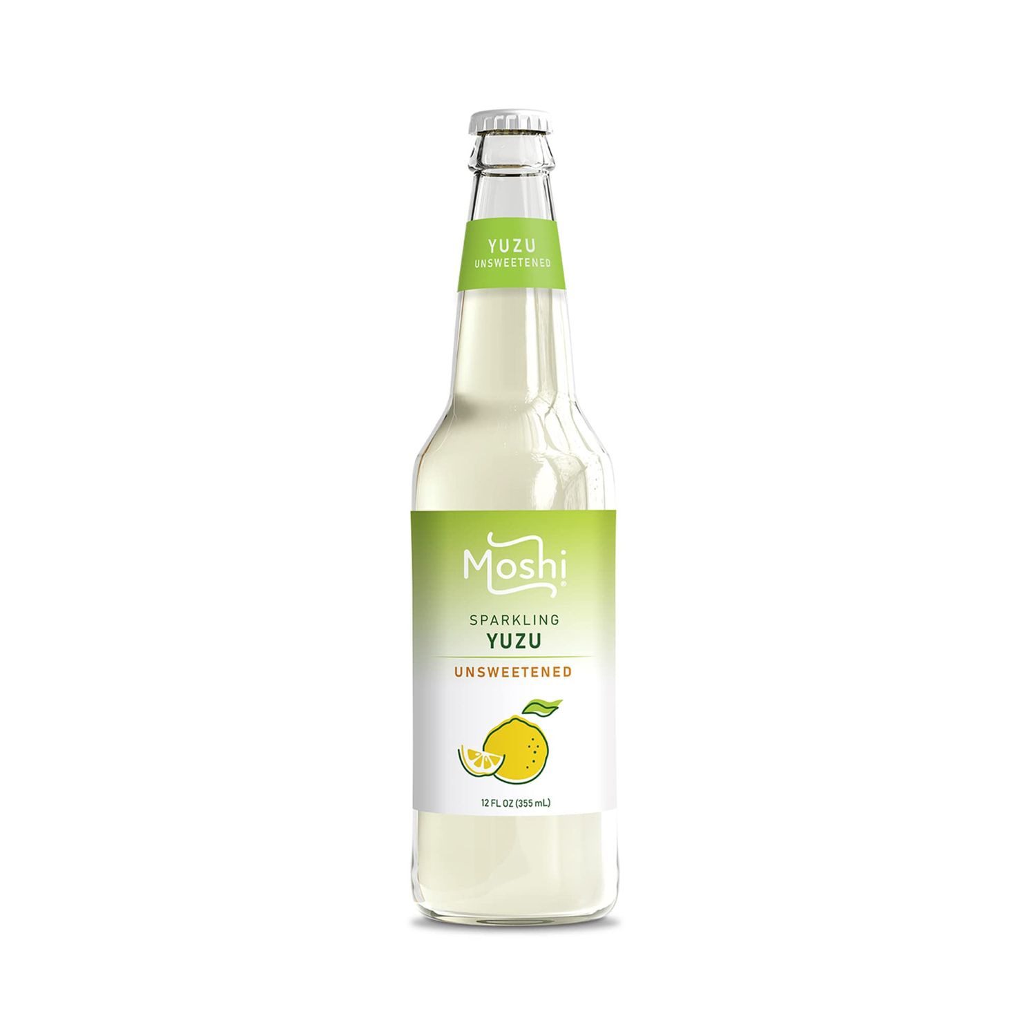 Moshi Sparkling Drinks - Unsweetened Yuzu (12 Bottles)