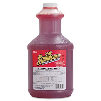 Sqwincher 030325FP Liquid Concentrate Electrolyte Drink, Fruit Punch, 64oz Bottles, 6/Carton