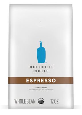 Blue Bottle Whole Bean Organic Coffee, Espresso, Dark Roast, 12 Ounce bag (Pack of 6)