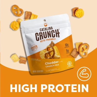 Catalina Crunch Mix Protein Snack Mix Grab &amp; Go Variety Pack | Traditional and Cheddar Flavors (6 bags each flavor)| Low Carb, Protein Snacks, Keto Friendly 1.85 oz (Pack of 12)