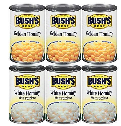 Bush&#39;s Best Baked Beans Variety Pack, 3 Golden Hominy Beans, 3 White Hominy Beans, 1 CT