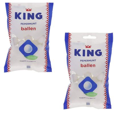 King Peppermint Balls Candy Mints - (2-Pack) - Dutch Holland Candies, 8.8 oz. Per Bag