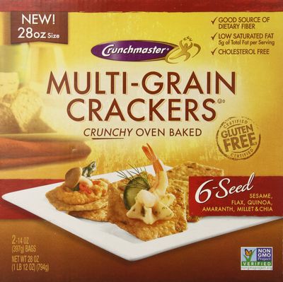 Crunchmaster Multi Grain 6 Seed Cracker, Sesame, 14 Oz, Pack of 2