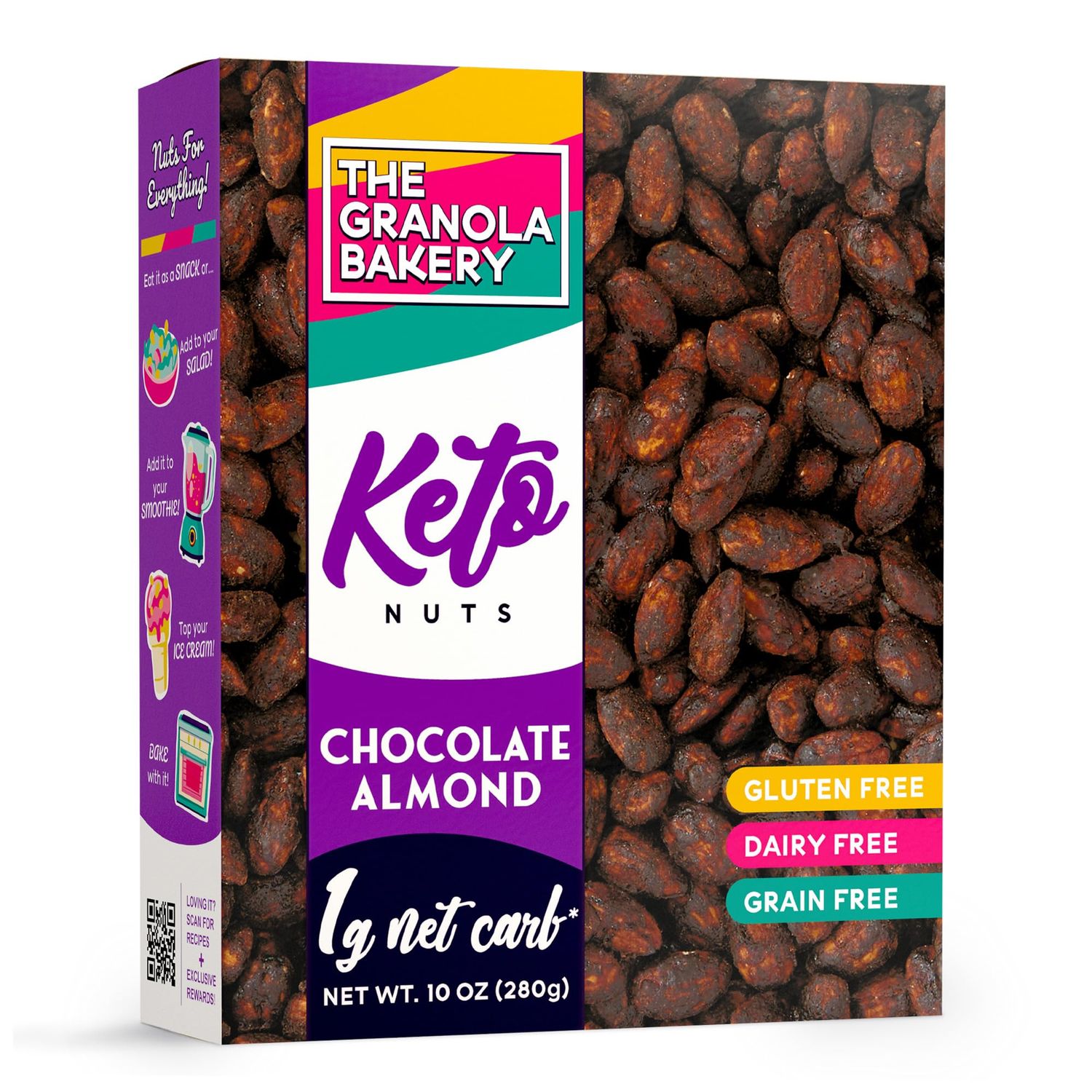 TGB Chocolate Almonds | 1g Net Carb Keto Snack | Gluten Free Low Carb Candy Nuts, 10 Ounces