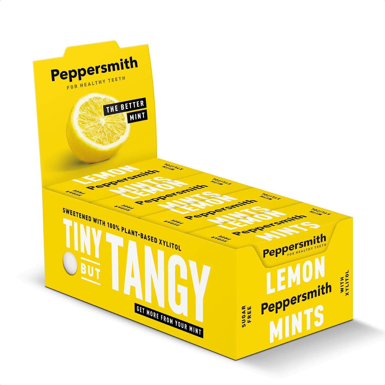 Peppersmith 100% Xylitol Mints, Sicilian Lemon and Fine English Peppermint, 25 Mints15 g (Pack of 12, Total 300 Mints)