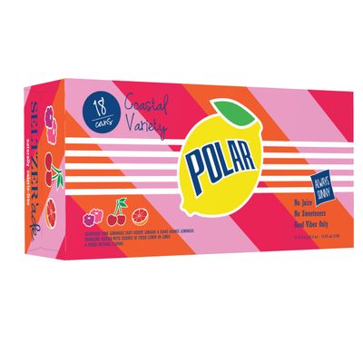 Polar Seltzer'ade Coastal Variety Pack, 12 fl oz cans, 18 pack