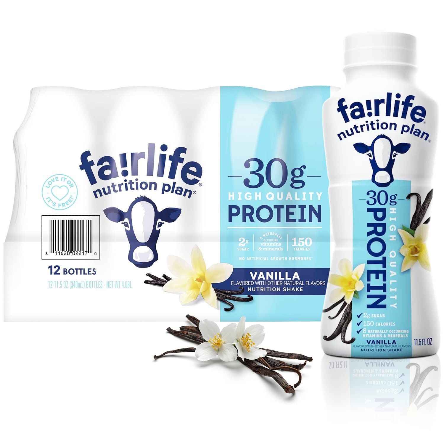 Fairlife Nutrition Protein Shakes  Pack of 12  30g Protein Low Sugar LactoseFree  Delicious Vanilla Chocolate Salted Caramel and Strawberry Flavors 115 fl oz In KozyHome Packaging Vanilla