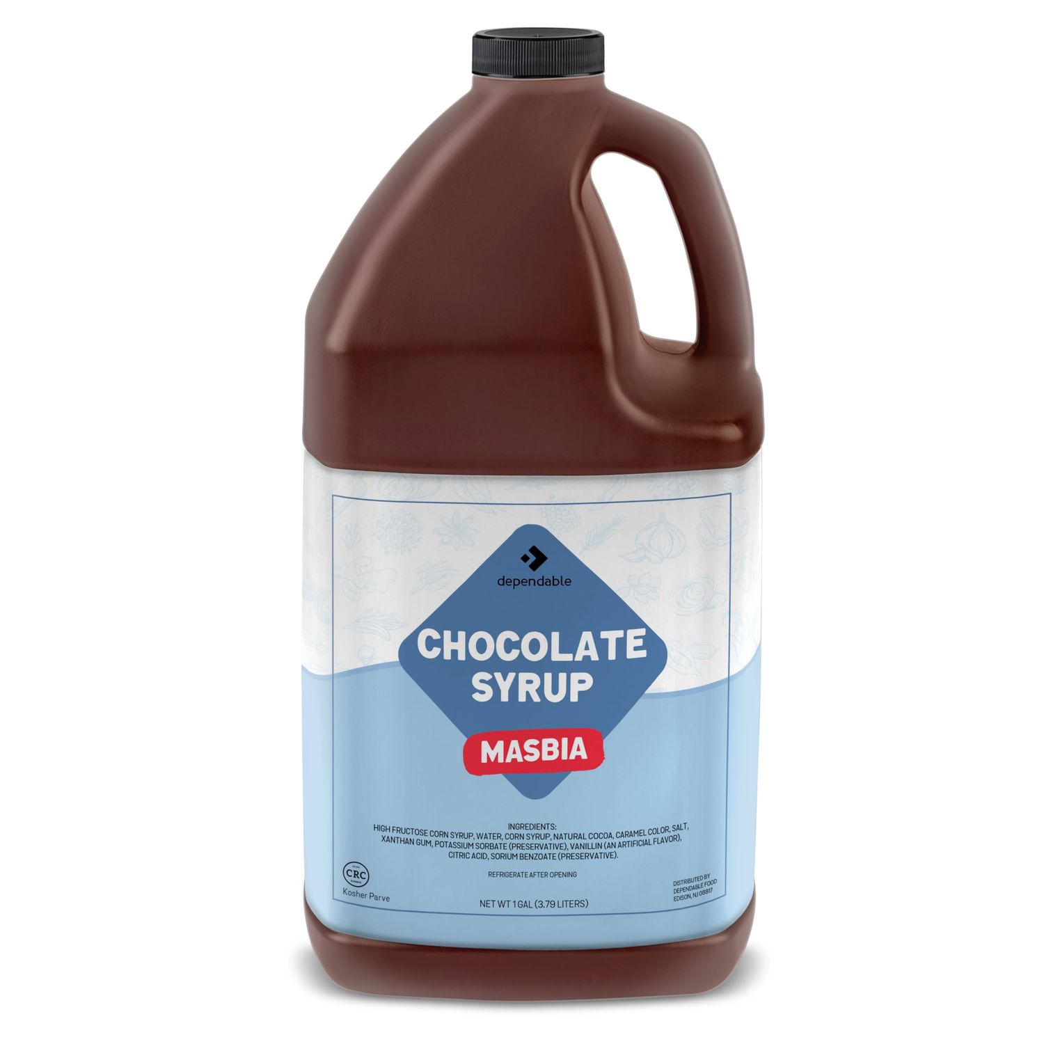 Dependable Food Chocolate Syrup - Bulk 1 Gallon Bottle - Rich Chocolatey Taste for Milk, Coffee, Ice Cream - Kosher Certified