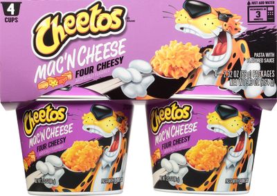 Cheetos Mac&#39;N Cheese Four Cheesy Flavor, 4 Count(Pack of 1)