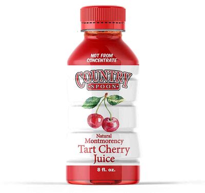 Country Spoon 100% Tart Cherry Juice (70+ Tart Cherries Per 8 oz) 12 Pack | Not from Concentrate, Single Ingredient Drink, Melatonin Rich, Healthy Fruit Drink (Cherry)