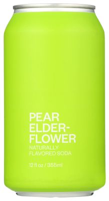 United Sodas Of America, Pear Elderflower Naturally Flavored Soda, 12 Fl Oz (Pack of 12)