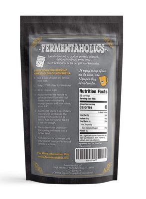 Fermentaholics USDA Certified Organic Kombucha Tea Blend 8 oz | Makes 22 Gallons | Kosher Certified | Organic Black and Green Tea Blend | Loose Leaf