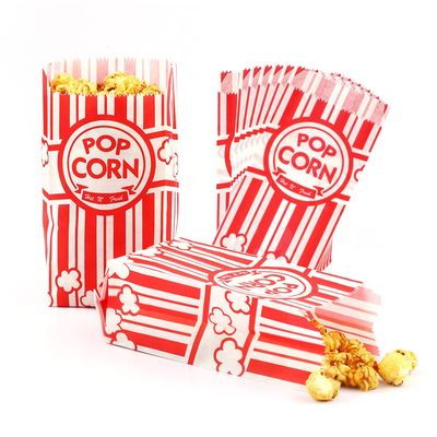 Zahaat 100 Pcs 1 OZ Popcorn Bags Red and white Bulk Popcorn Bags for individual servings Small Popcorn Bag for Movie, Theater, Carnival Party, Decorations