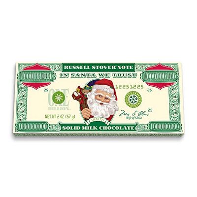 Russell Stover&#39;s Solid Milk Chocolate Santa Money, 2 oz. Bar