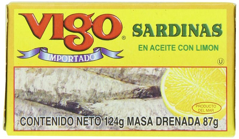 Vigo Sardines in Oil with Lemon, 4.375-Ounce Cans (Pack of 10)