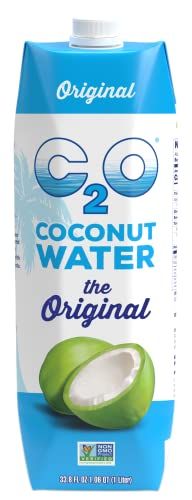 C2O - Organic Coconut Water, The Original Flavor (6 Pack) - Made with Fresh Coconut Water - Plant Based, Non GMO - Natural Hydration, Essential Electrolytes, &amp; Potassium - 6 Tetra Packs, 33.8 FL OZ