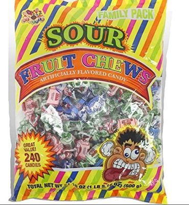 Albert&#39;s Sour Fruit Chews 21.16 Oz 240 Cndies(uscandyonline)