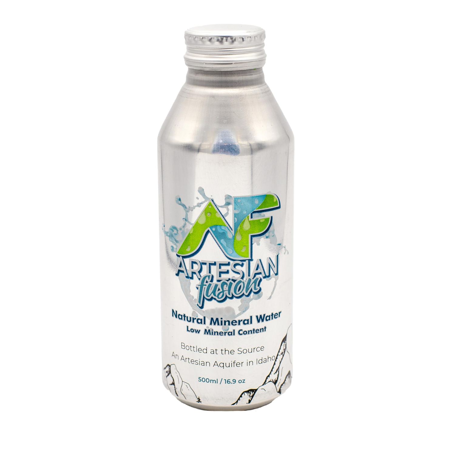 Artesian Fusion - Alkaline Mineral Water - Bottled Drinking Water with Natural Electrolytes and pH 8.0 in Aluminum Bottles (16.9 fl oz, 12 Pack)
