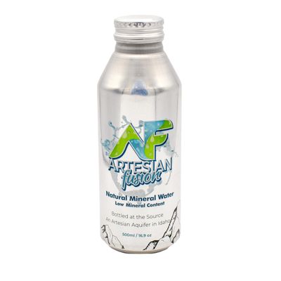 Artesian Fusion - Alkaline Mineral Water - Bottled Drinking Water with Natural Electrolytes and pH 8.0 in Aluminum Bottles (16.9 fl oz, 12 Pack)