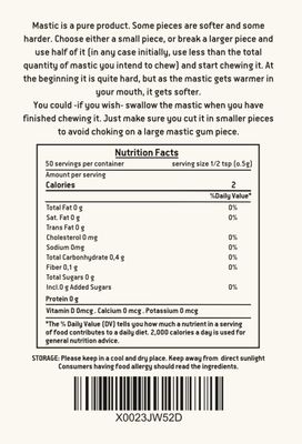 Chios Mastiha Pack 25gr (0.88oz) Medium Tears Gum 100% Pure Mastic Gum From Mastic Growers Fresh